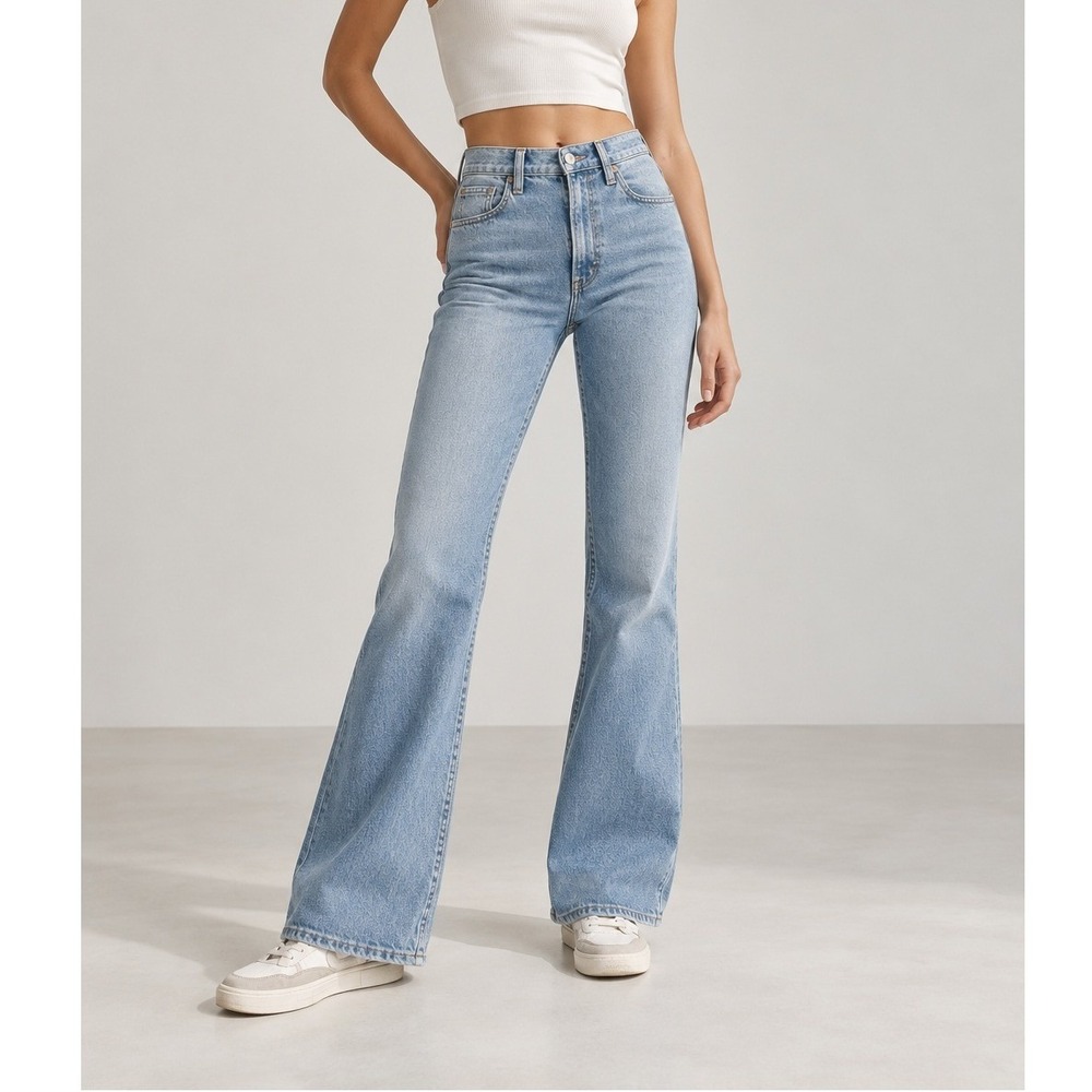 Abercrombie & Fitch Vintage Flare Jeans Women's 27 4R Light Wash High Rise